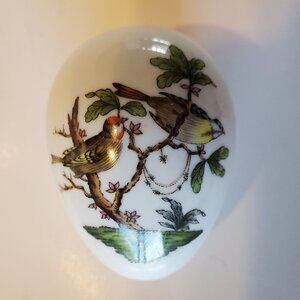 HEREND HVNGARY Porcelain Hand painted Egg Shaped Trinket Box